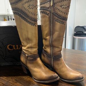 Cuadra Tan Leather Heeled Boots for Women